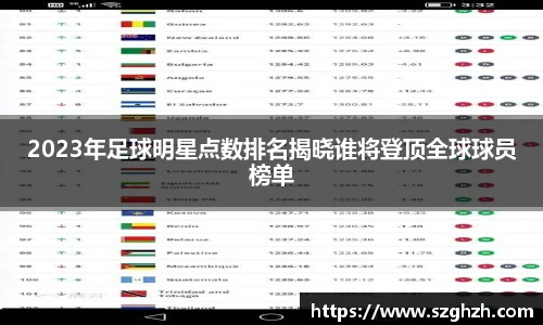 2023年足球明星点数排名揭晓谁将登顶全球球员榜单